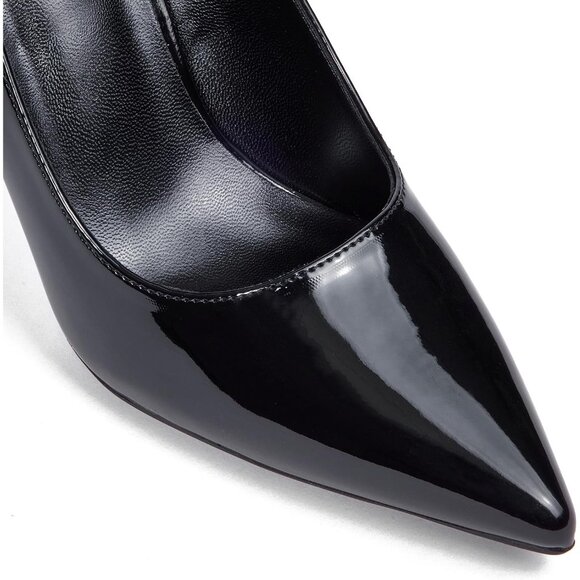 Women's Black Pointed Toe Slip on Party Wedding Pumps Basic Shoes High Heels - Picture 4 of 9